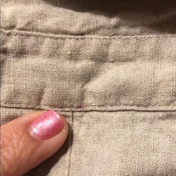 Ann Taylor linen collared sleeveless blouse - Picture 7 of 8